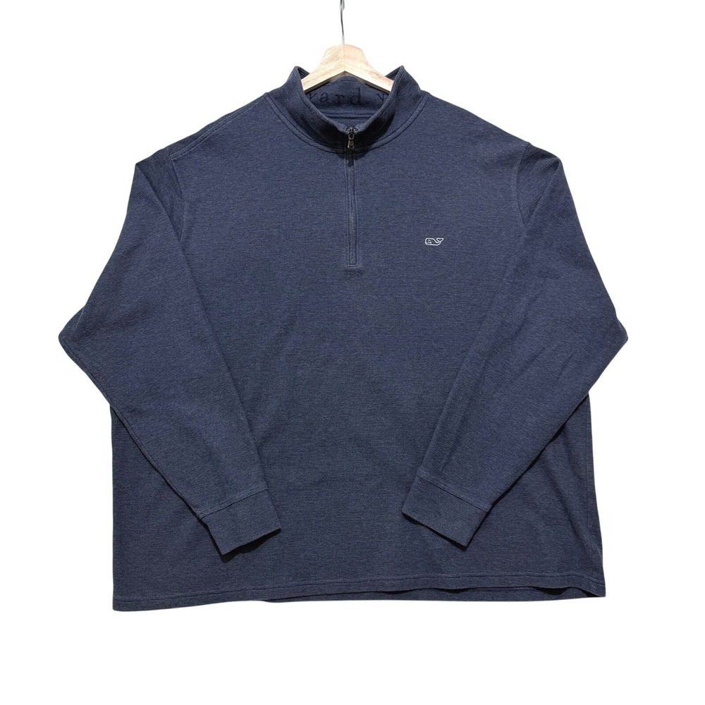 Classic Vineyard Vines Men's Blue Saltwater Quarter Zip size 3XB Old Money Style - Picture 2 of 9